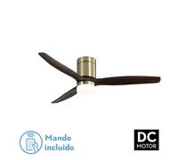 Fabrilamp Ventilador de techo Abrila Aguilón Cuero/Roble 20 W Aspas normales