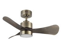 Ventilador de techo, abrila zepelin dc cuero y roble con 3 aspas, 6 ve