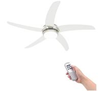 vidaXL Ventilador de techo Vega con lámpara y mando a distancia Ø128 cm Blanco