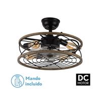 Fabrilamp Ventilador de techo Abrila Arcadia Plafón 220-240 V Negro/Marrón