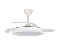 Ventilador de Techo Arpon Blanco con Aspas Retráctiles, Motor DC Ultra Silencioso, LED Regulable CCT 3 Tonos de Luz, 6 Velocidades, Función Verano Invierno, Temporizador, Mando y Smart App según