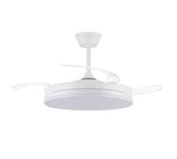 Ventilador de techo BEST SELLER motor DC 6 velocidades, con SMART APP Tecnología Led 72W sistema CCT 7920 Lúmenes, Control remoto con temporizador, LUZ REGULABLE en color e intensidad, MEMORIA motor