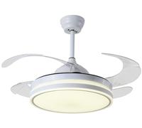 Ventilador de techo blanco con LED - 50 cm - Motor DC silencioso - Ideal para salón y dormitorio