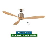 Ventilador De Techo Casafan 313247 Aeroplan Eco Madera Maciza Natural/cromo Satinado