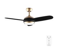Cecotec Ventilador de techo EnergySilence Aero 4265 GoldBlack 65 W, 42" LED 18W, mando y temporizador