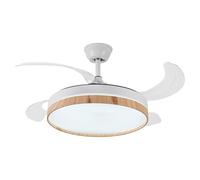 Ventilador de techo Ceily Brise (Blanco/Madera clara, 107 cm, 28 W, Blanco neutro)