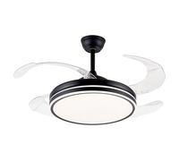 Ventilador de techo Ceily Brise (Negro, 107 cm, 28 W, Blanco neutro)