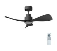 Ventilador de techo Celia (Negro, 91,4 cm, 16 W, Blanco neutro)