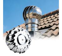 Ventilador de techo con accionamiento de turbina de acero inoxidable 304 - Ventilador de viento sin conexión eléctrica, 300 mm, extractor resistente a la intemperie para ático, garaje o cobertizo
