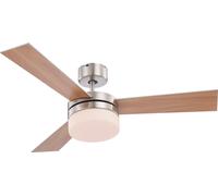 Globo Lighting Alana lámpara de techo con ventilador 2x40 W blanco-cromo-madera 0333