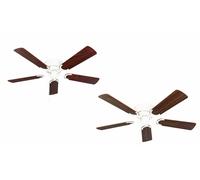 Ventilador de Techo Con Cordón Kisa Deluxe Blanco 105CM Paletas de Palo Nuez