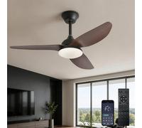 Ventilador de techo con diseño de madera - Diámetro de 100 cm - 6 velocidades - Luz LED regulable - Ideal para salón y dormitorio