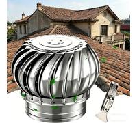 Ventilador de techo con forma de turbina de acero inoxidable, tapa de turbina de viento de 16 cm de diámetro de metal de grado 304, salidas de aire de 8, 10 y 12 pulgadas, ventiladores de techo