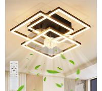 Ventilador de techo con iluminación LED - 29W + 9W - 03 - Plástico y metal - Diseño moderno - Para uso en interiores
