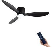 Ventilador de techo con iluminación, ventilador de techo LED moderno con control remoto, motor DC silencioso, 106 cm, lámpara de techo regulable con ventilador para sala de estar, dormitorio o comedor
