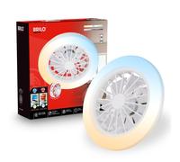 BRILONER - Ventilador de techo con luz LED, mando a distancia, motor DC silencioso con 5 velocidades, CCT y luz regulable, lámpara ventilador techo dormitorio, 38 x 14 cm, blanco