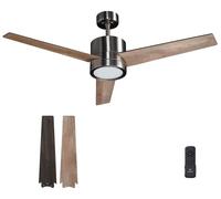 Ventilador de techo con lámpara - Diámetro de 132 cm - 6 velocidades - Madera - Ideal para espacios amplios