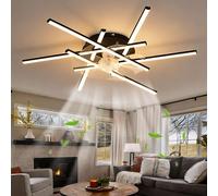 Ventilador de techo con luz - - 6 velocidades - LED regulable - Silencioso - Ideal para salón y dormitorio