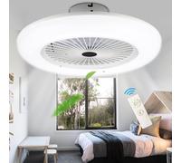 Ventilador de techo con luz - 80 W - 3 temperaturas de color - 3 velocidades - Silencioso - Ideal para salón y dormitorio