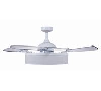 Ventilador de techo con luz ac 60w con mando ø122 cm fraser fanaway blanco luz cálida 4 aspas| 3 velocidades| modo verano/invierno| recomendado de 20 a 40m²