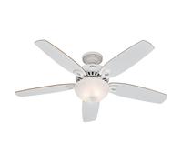 Hunter 132 cm | 52” Ventilador de Techo Builder Deluxe Blanco Nieve con Kit de Luz y Cadena, 50570