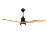 Cecotec Ventilador de Techo con Luz y Mando a Distancia de 52" EnergySilence Aero 5230 Black&LightWood. Motor DC 40W, 3 Aspas, LED, Altura Ajustable, Temporizador, 6 Velocidades, Modo Winter/Summer