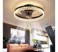 Ventilador de techo con luz, color , 50 cm, LED regulable, diseño moderno, metal, con Bluetooth