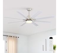 Ventilador de techo con luz - Diámetro de 132 cm - 6 velocidades - Diseño moderno - Ideal para cocina y salón