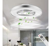 Ventilador de techo con luz LED - 60 cm - Cromo - 40 W - Diseño moderno - Ideal para salones