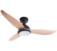 Ventilador de techo con luz LED regulable Bayu, de bajo consumo, con mando a distancia 122cm muy silencioso, motor DC con función verano y invierno, iluminación 3 colores, para dormitorio y oficina