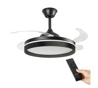 InnovaGoods Ventilador de techo LED con 4 aspas retráctiles, mando a distancia y 6 velocidades