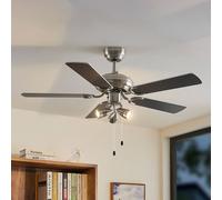 Ventilador de techo con luz Lindby Anariki, silencioso, plateado