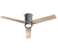 Ventilador de techo con luz, modelo Perenz 7185 GR CT, color negro. Diámetro: 132 cm. 3 aspas. 6 velocidades. Motor de corriente continua de 40W, funcionamiento silencioso
