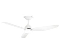 Ventilador de techo con luz, modelo Perenz 7189 B CT, color blanco. Diámetro: 132 cm. 3 aspas. 6 velocidades. Motor de corriente continua de 40W. Funcionamiento silencioso