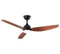 Ventilador de techo con luz, modelo Perenz 7189 N CT, color negro. Diámetro: 132 cm. 3 aspas. 6 velocidades. Motor de corriente continua de 40W. Funcionamiento silencioso