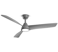 Ventilador de techo con luz, modelo Perenz 7204 GR CT, color gris. Diámetro: 132 cm. 3 aspas. 6 velocidades. Motor de corriente continua de 35W, funcionamiento silencioso