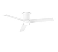 Ventilador de techo con luz, modelo Perenz 7185 B CT, color blanco. Diámetro: 132 cm. 3 aspas. 6 velocidades. Motor de corriente continua de 40 W. Funcionamiento silencioso