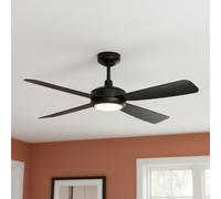 Ventilador de techo con luz silencioso dc 22w con mando ø107 cm slipstream lucci air negro luz cálida 4 aspas| 6 velocidades| modo verano/invierno| recomendado de 13 a 20m²