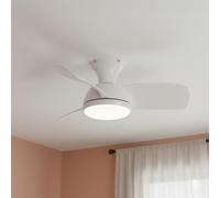 Ventilador de techo con luz silencioso dc 26w con mando ø78 cm syros lucci air blanco luz cct 3 aspas| 6 velocidades| recomendado de 13 a 20m²