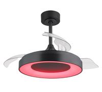 Ventilador de techo con luz silencioso dc 26w con mando ø91 cm elina globo gris luz cct 3 aspas retráctiles tipo lámpara| 6 velocidades| modo verano/invierno| recomendado de 20 a 40m²