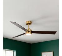 Ventilador de techo con luz silencioso dc 35w con mando ø132 cm climate lucci air marrón luz cálida 3 aspas| 6 velocidades| modo verano/invierno| recomendado de 20 a 40m²