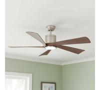 Ventilador de techo con luz silencioso dc 36w con mando ø132 cm modesto globo gris luz cct 5 aspas| 6 velocidades| modo verano/invierno| recomendado para >40 m²
