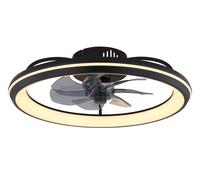 Ventilador de techo con luz sin aspas silencioso dc 12w con mando ø50 cm celeste globo negro luz cct 6 velocidades| modo verano/invierno| recomendado de 20 a 40m²