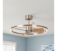 Ventilador de techo con luz sin aspas silencioso dc 30w con mando ø70 cm cessna lucci air marrón y gris luz cct 6 velocidades| recomendado de 13 a 20m²