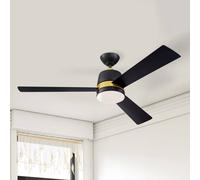 Ventilador de techo con luz Westinghouse «Tristan», negro/madera