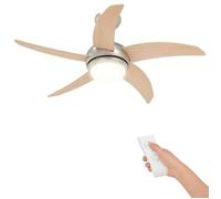 Ventilador de techo con luz y mando a distancia, diámetro 110 cm, estilo Sonoma (vidaXL)