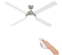 vidaXL Ventilador de techo con luz y mando a distancia, diámetro 130 cm, blanco