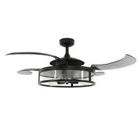 Ventilador De Techo Con Luz Y Control Remoto Fanaway Classic Negro 122 Cm
