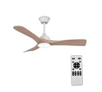Ventilador de Techo con Luz y Mando a Distancia 106cm, Motor DC Silencioso, 3 Aspas plástico Efecto Madera Clara, Plafón LED Regulable 3 Tonos, Ventilador Moderno de Bajo Consumo（ Madera Clara)