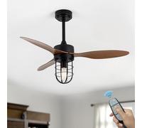 Ventilador De Techo Con Luz Y Mando A Distancia, Instalación Integrada Lampara Ventilador Techo Con 6 Velocidades, Ventiladores De Techo Con Lámpara Silencioso Motor CC Reversible Para Salon-A